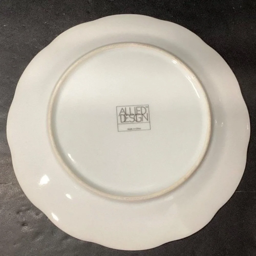Allied Designs Seashore Luncheon Plates, Set of 4, Vintage Blue & White‎ Design